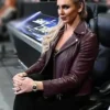 Charlotte Flair WWE Brown Leather Jacket