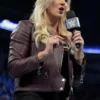 Charlotte Flair WWE Brown Leather Jacket