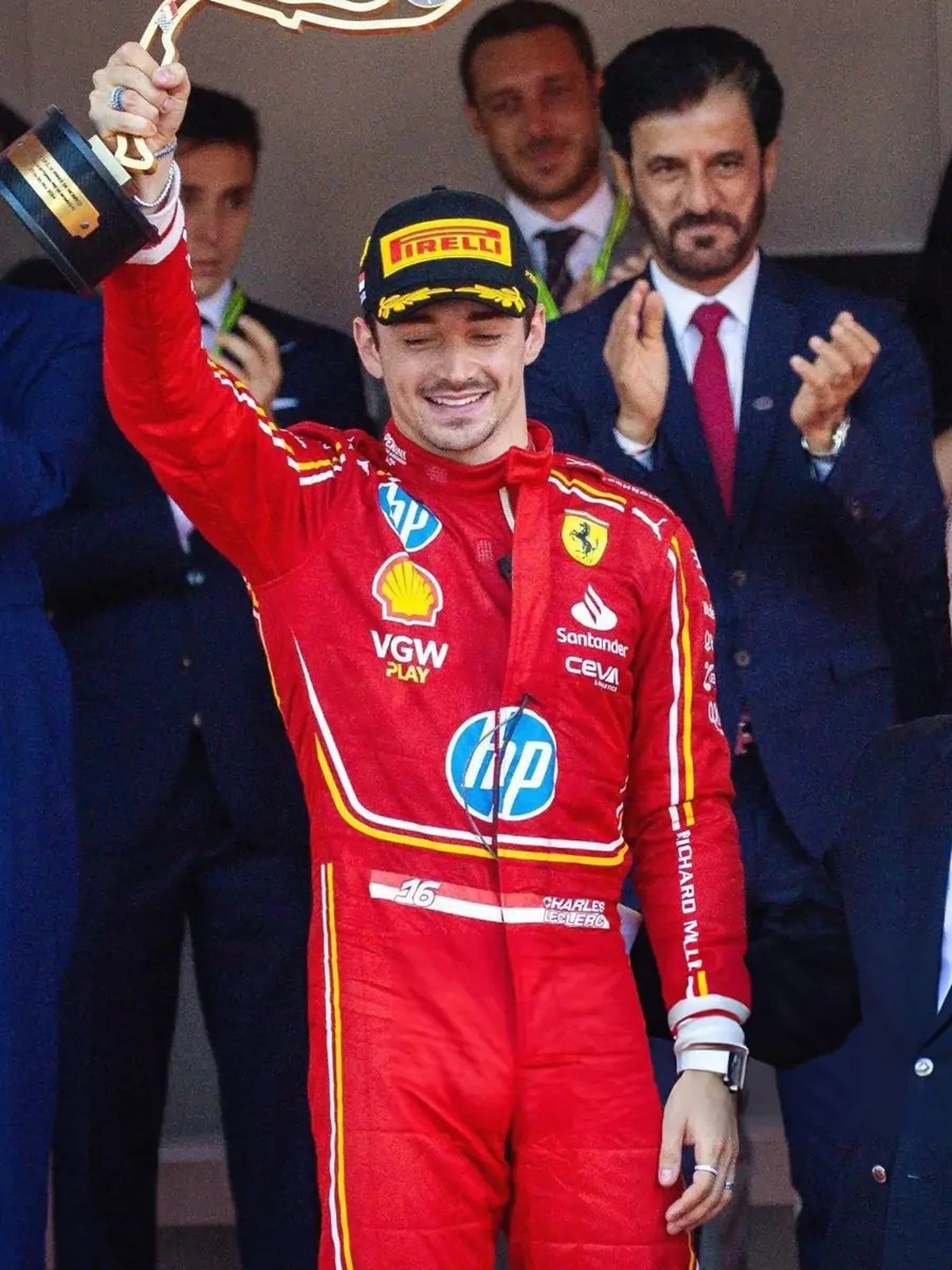 Ferrari Charles Leclerc Monaco Grand Prix 2024 Red Jacket
