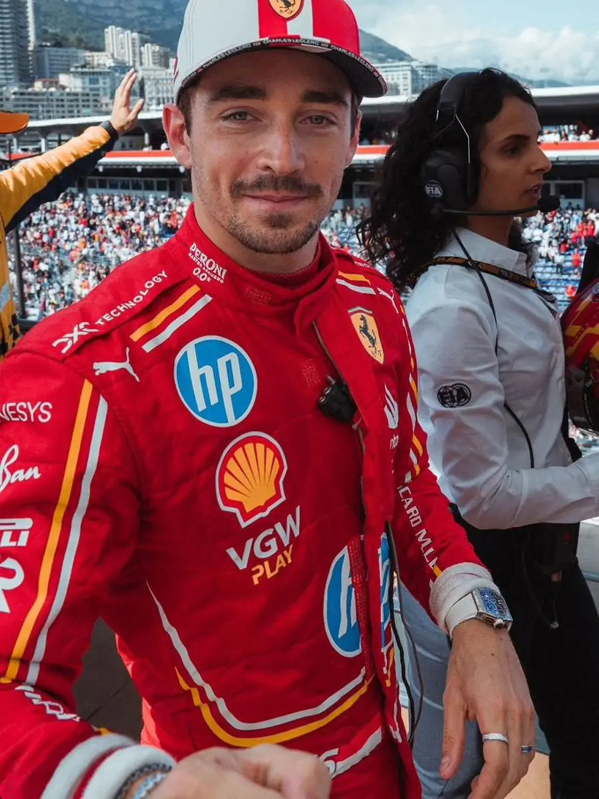 Ferrari Charles Leclerc Monaco Grand Prix 2024 Red Jacket