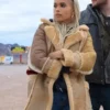 Kin Milly Zoe Kravitz Shearling Leather Coat
