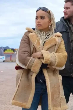 Kin Milly Zoe Kravitz Shearling Leather Coat