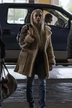 Kin Milly Zoe Kravitz Shearling Leather Coat