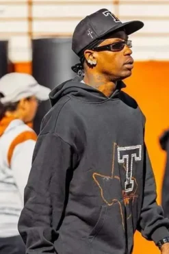 Travis Scott CJ X M&N X University Of Texas Black Hoodie
