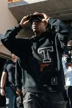 Travis Scott CJ X M&N X University Of Texas Black Hoodie