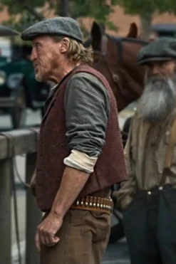 Yellowstone 1923 Jerome Flynn Maroon Wool Vest