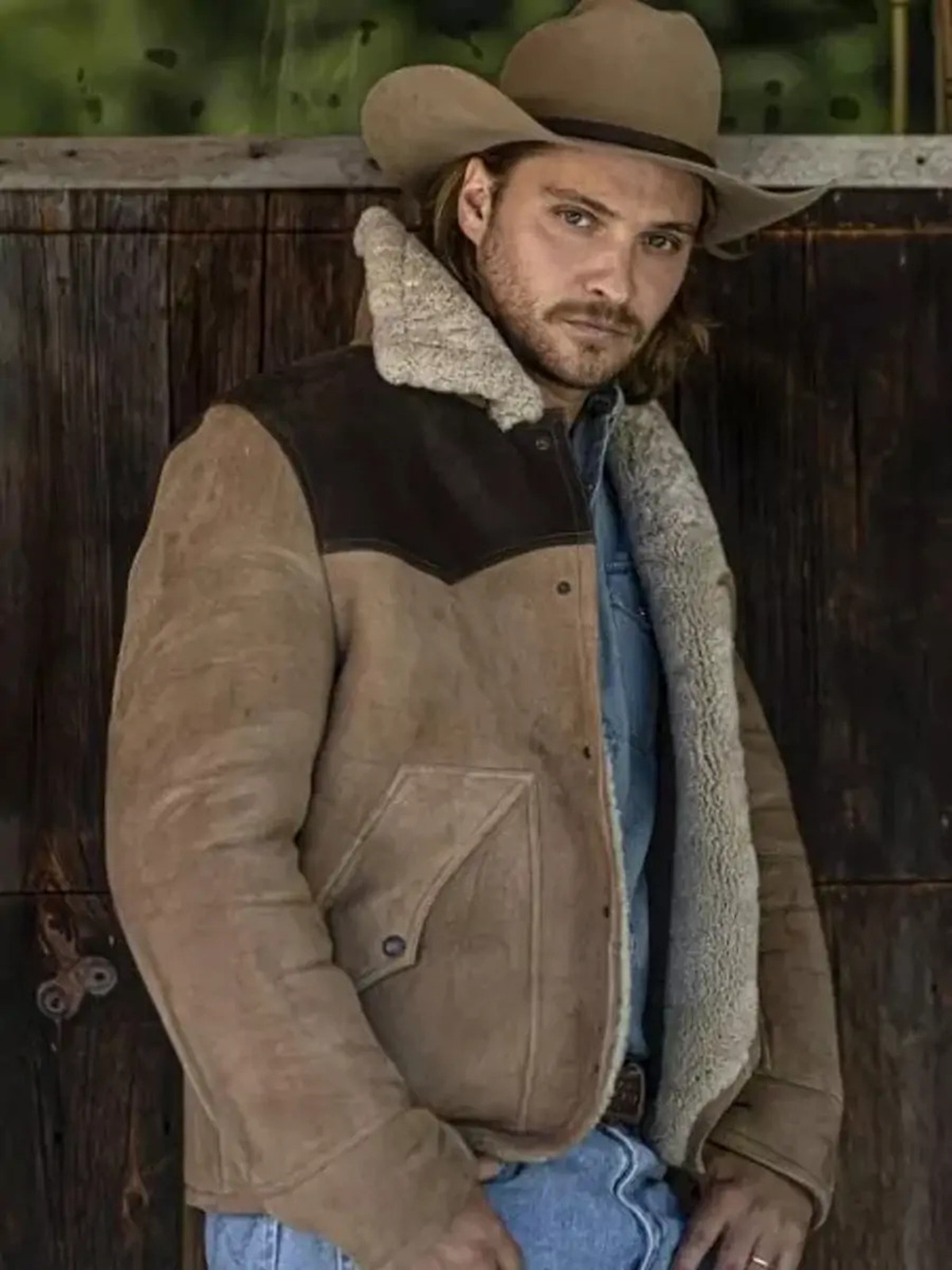 Yellowstone S5 Luke Grimes Brown Suede Leather Jacket