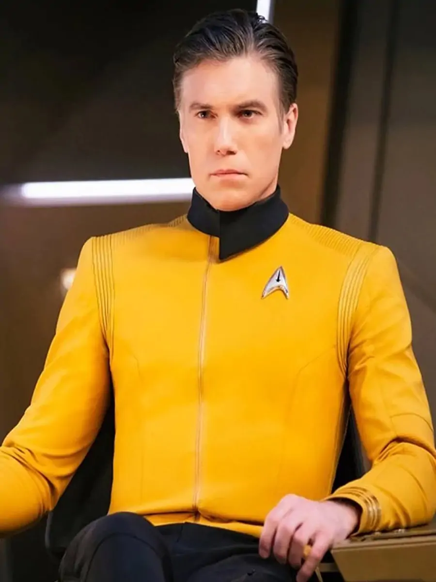 Anson Mount Star Trek Discovery Yellow Leather Jacket