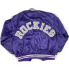 Colorado Rockies 80’s Varsity Purple Satin Puffer Jacket