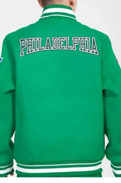 Philadelphia Eagles Crest Kelly Green Varsity Jacket