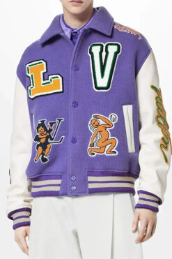 Louis Vuitton Purple Varsity Jacket