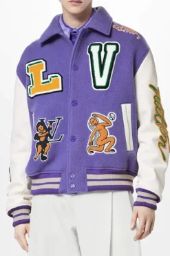 Louis Vuitton Purple Varsity Jacket