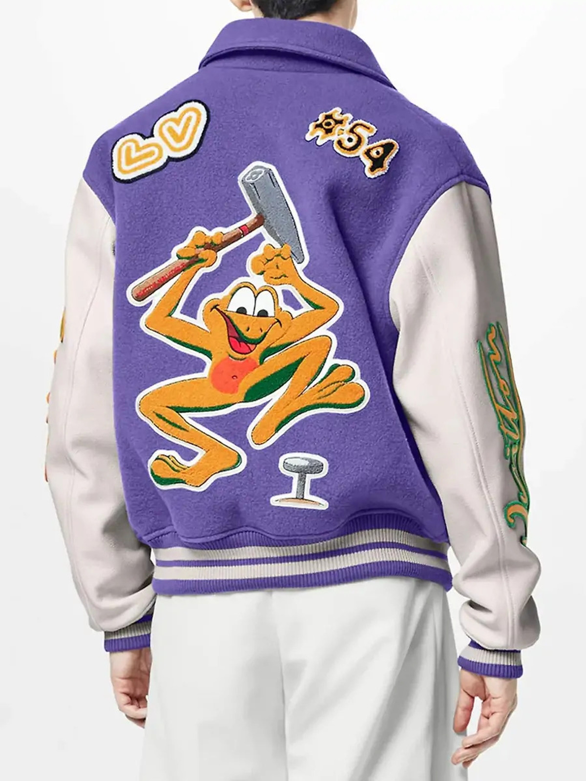 Frank Clark Louis Vuitton Purple Varsity Jacket