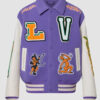 Frank Clark Louis Vuitton Purple Varsity Jacket