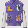 Frank Clark Louis Vuitton Purple Varsity Jacket