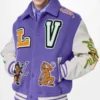 Frank Clark Louis Vuitton Purple Varsity Jacket