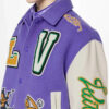 Frank Clark Louis Vuitton Purple Varsity Jacket