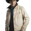 Yellowstone S5 John Dutton Cream White Cotton Jacket