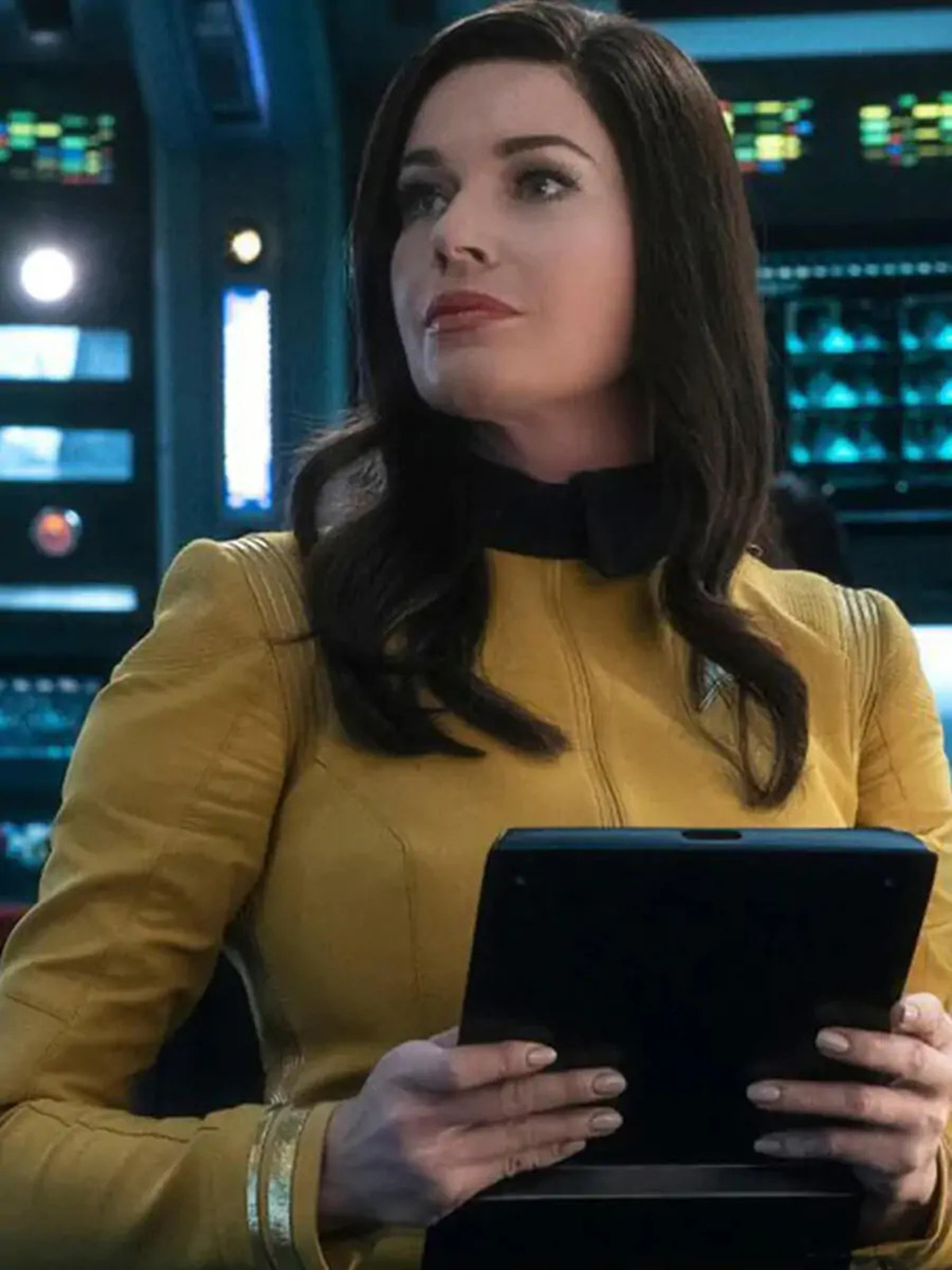 Star Trek Discovery Rebecca Romijn Yellow Leather Jacket