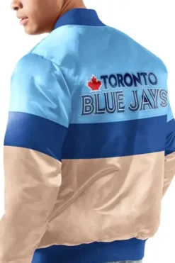Toronto Blue Jays Powder Blue Tri Color Bomber Jacket