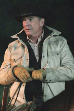 Yellowstone S5 John Dutton Cream White Cotton Jacket