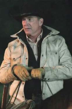 Yellowstone S5 John Dutton Cream White Cotton Jacket