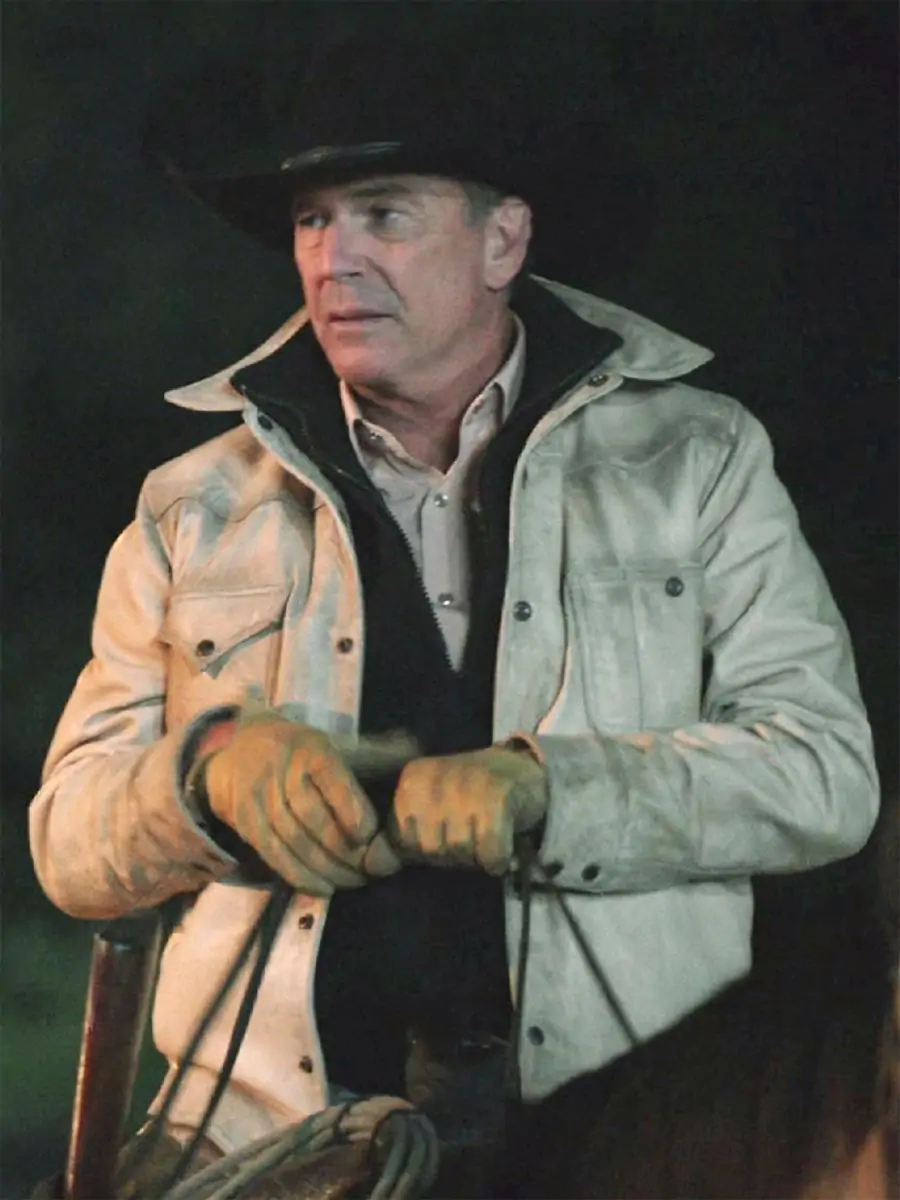 Yellowstone S5 John Dutton Cream White Cotton Jacket