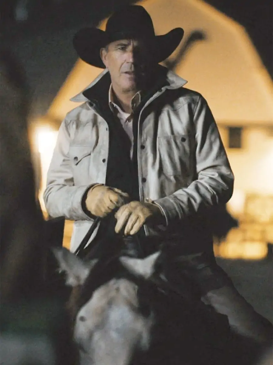 Yellowstone S5 John Dutton Cream White Cotton Jacket