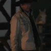 Yellowstone S5 John Dutton Cream White Cotton Jacket