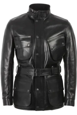 Barbour Triumph Black Perfo Biker Leather Jacket