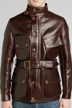 Barbour Triumph Brown Motorcycle Leather Jacket