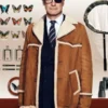 The Golden Circle Harry Hart Kingsman Brown Shearling Coat