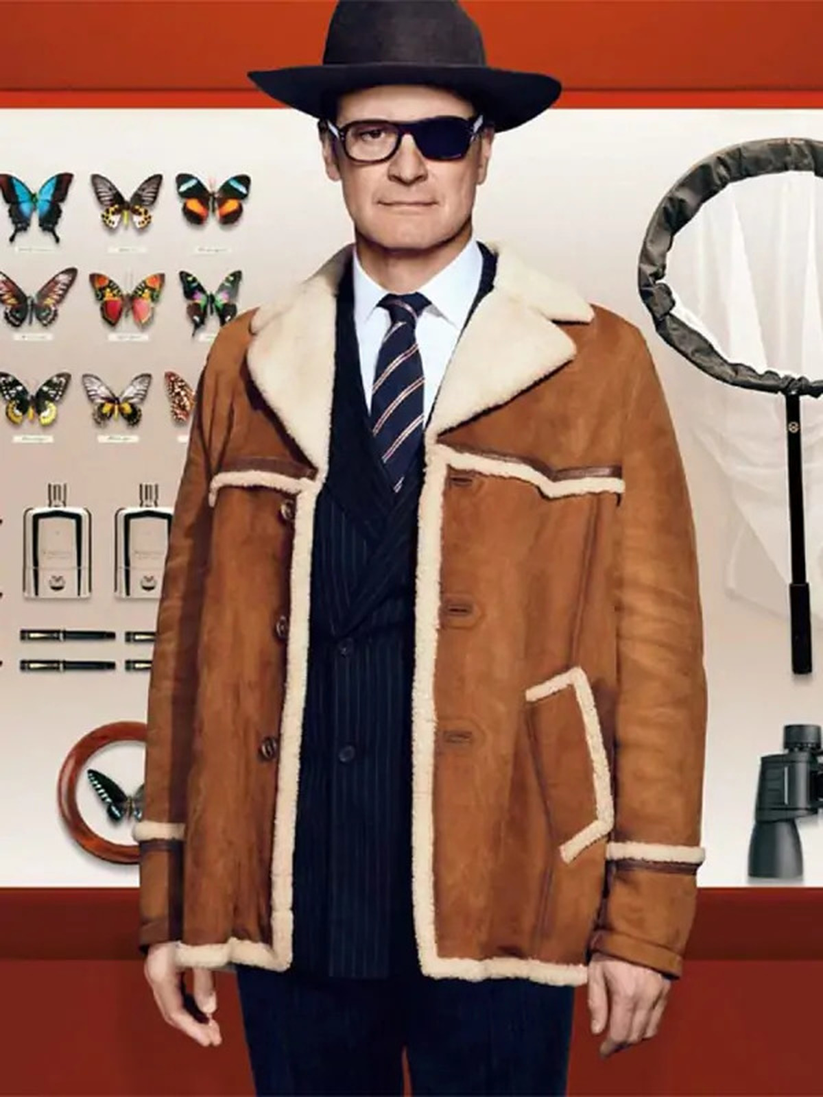The Golden Circle Harry Hart Kingsman Brown Shearling Coat