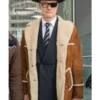 The Golden Circle Harry Hart Kingsman Brown Shearling Coat