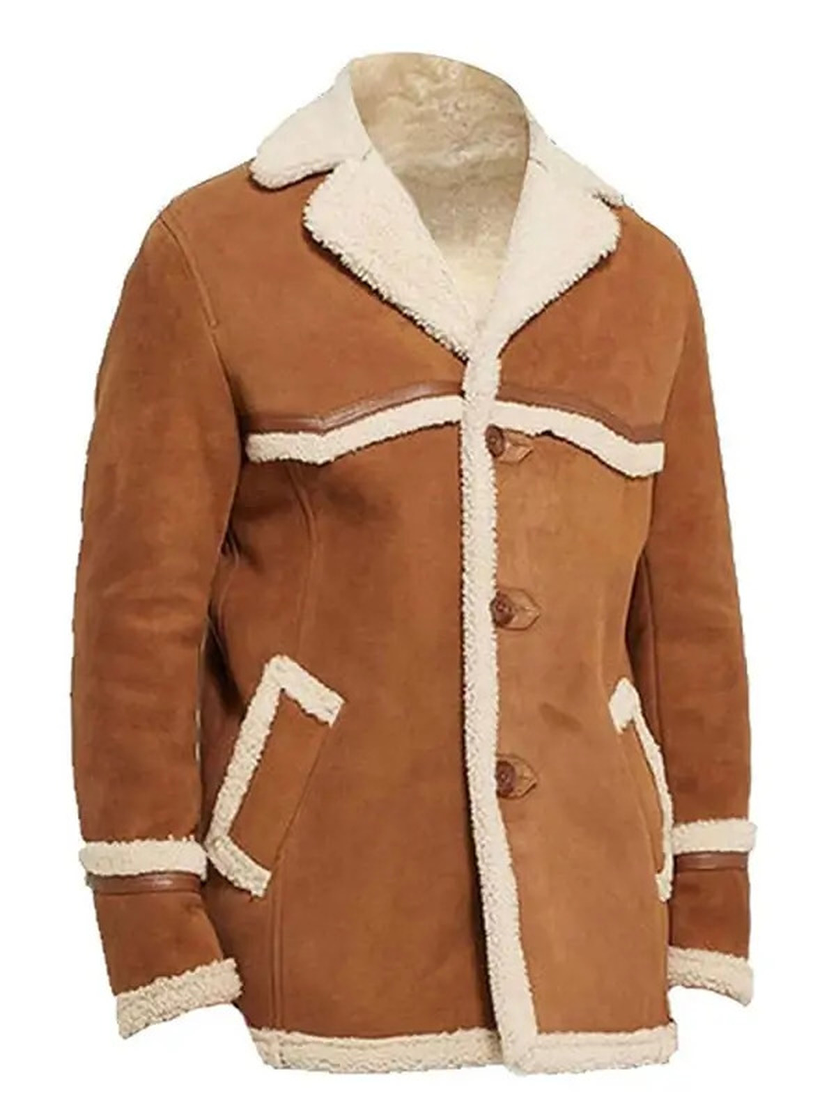 The Golden Circle Harry Hart Kingsman Brown Shearling Coat