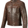 Triumph Quilted Brown Motorcycle Leather Jacket