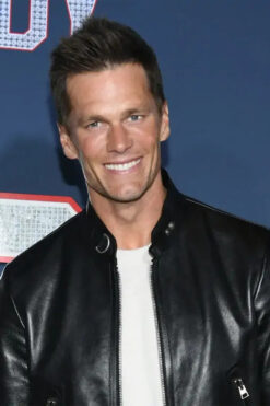 80 for Brady Tom Brady Black Leather Jacket