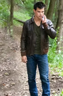 Abduction Taylor Lautner Bomber Leather Jacket