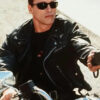 Arnold Schwarzenegger Terminator 2 Leather Motorcycle Jacket