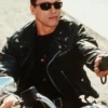Arnold Schwarzenegger Terminator 2 Leather Motorcycle Jacket