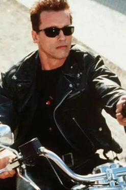 Arnold Schwarzenegger Terminator 2 Leather Motorcycle Jacket