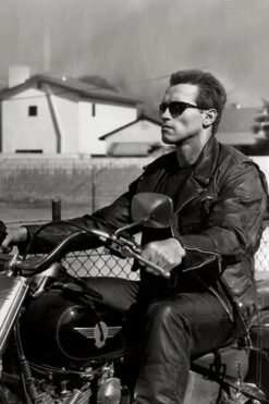 Arnold Schwarzenegger Terminator 2 Leather Motorcycle Jacket