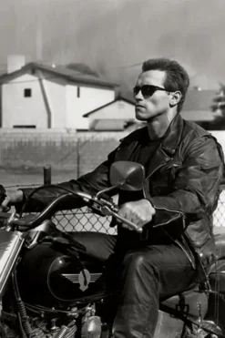 Arnold Schwarzenegger Terminator 2 Leather Motorcycle Jacket