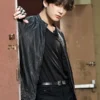 BTS Jungkook Black Leather Jacket