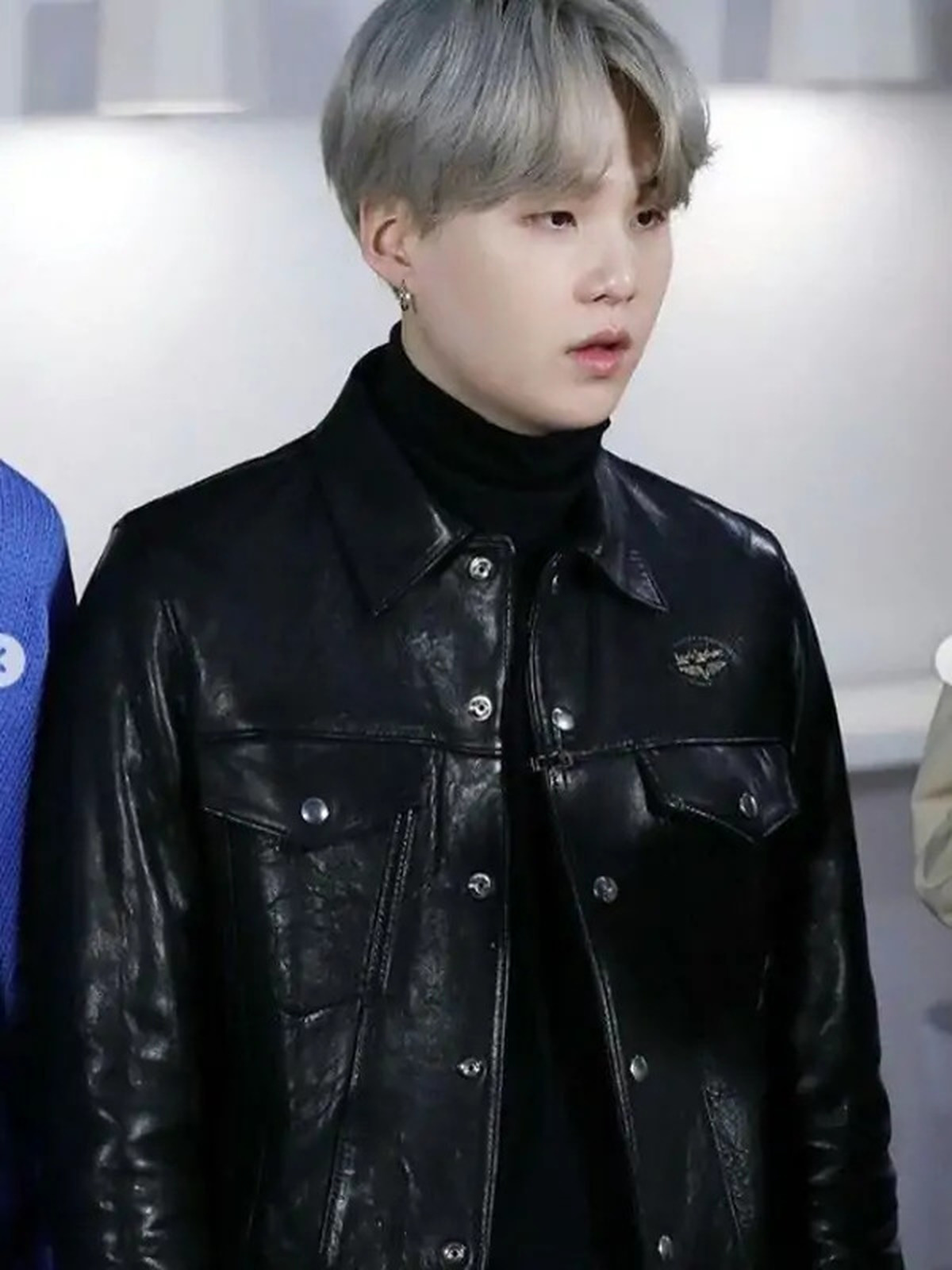 BTS Suga Black Leather Jacket