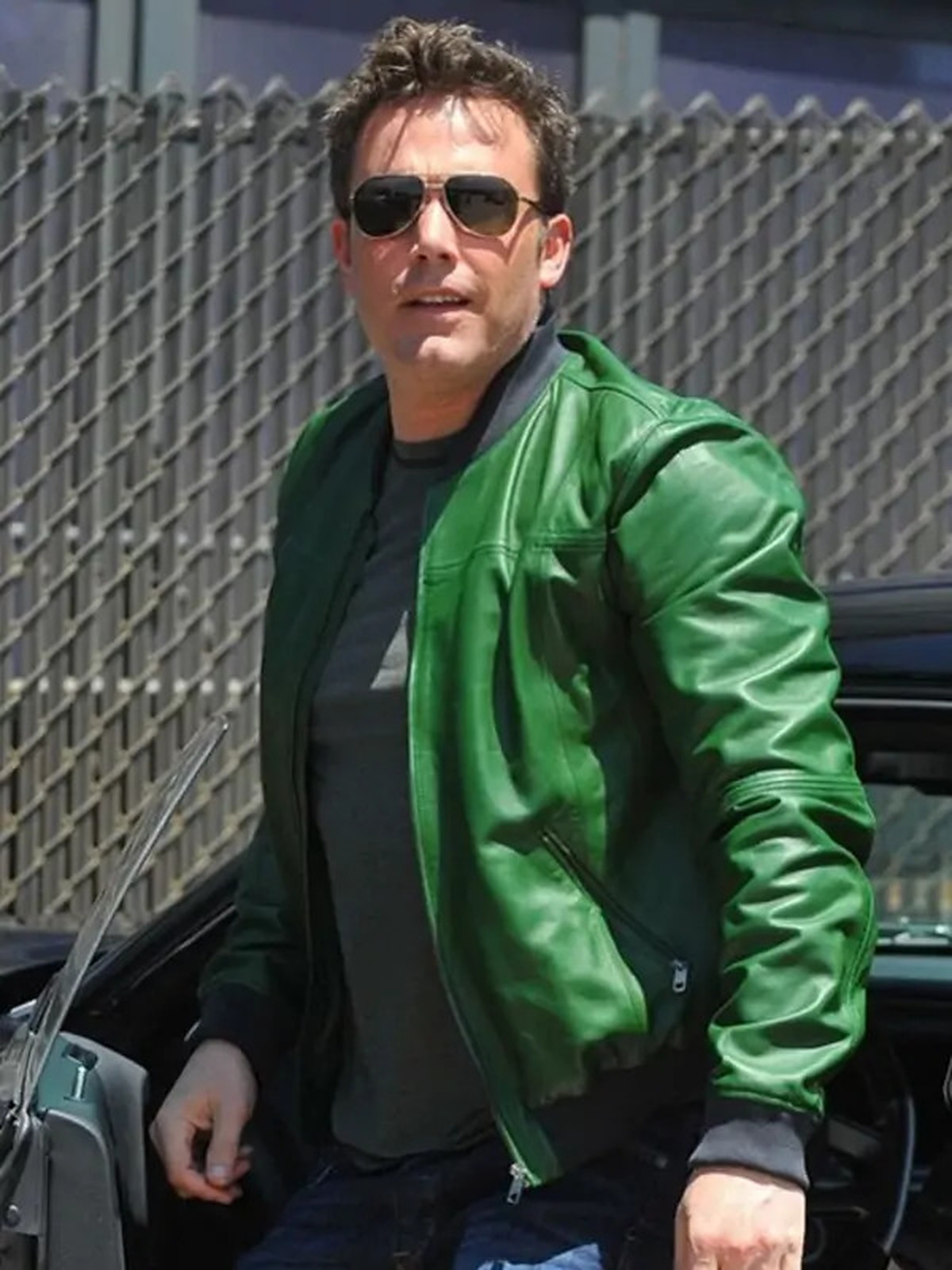 Ben Affleck Bomber Leather Jacket