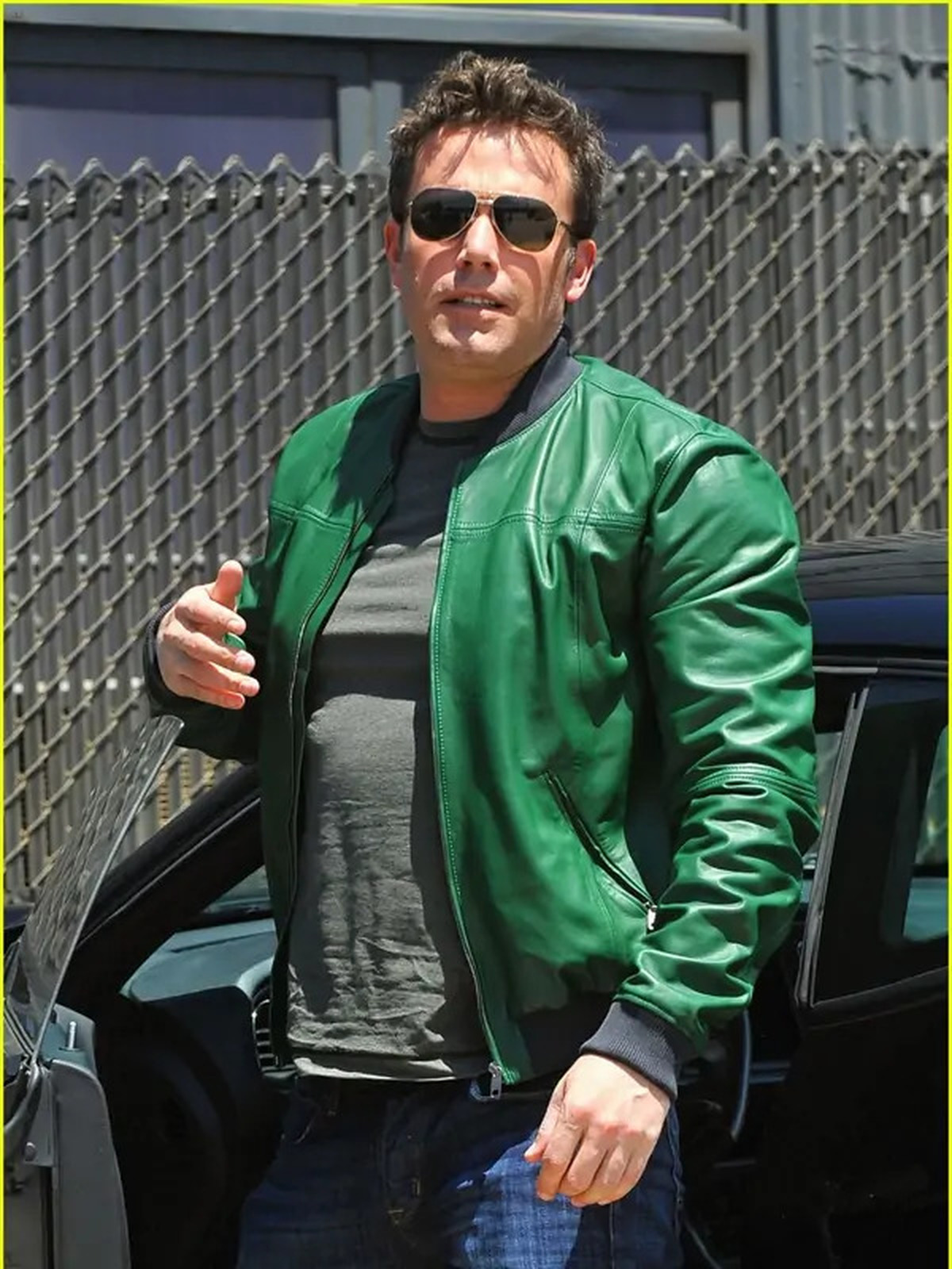 Ben Affleck Bomber Leather Jacket