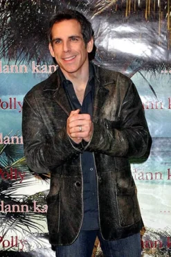 Ben Stiller Black Leather Blazer