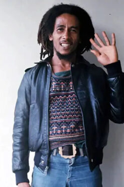 Bob Marley Bomber Leather Jacket