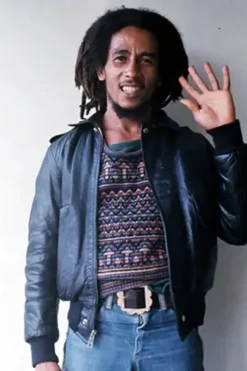Bob Marley Bomber Leather Jacket